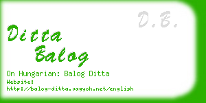 ditta balog business card